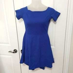 Blue fit flare dress size large